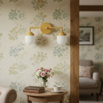 Cargar imagen en el visor de la Galería, Aplique de pared moderno de cristal opalino para tocador – Lámpara de pared de baño de cristal opalino