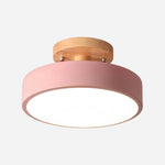 Cargar imagen en el visor de la Galería, Lámpara de Techo Redonda Macaroq – Madera y Acrílico Modernos para Dormitorio