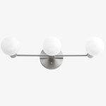 Load image into Gallery viewer, Glorica Glass Sleek Globe Vanity Light – Modern Industrial Three-Bulb Wall Sconce for Bathroom & Hallway