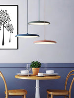 Load image into Gallery viewer, Macaron Pendant Light – Slim Metal Saucer Fixture