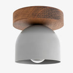 Load image into Gallery viewer, Metio Dome Scandinavian Oak Flush Mount Ceiling Light – Modern Minimalist Design for Living Room & Bedroom