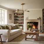 Load image into Gallery viewer, Mobilux Line Mid-Century Gold Sputnik Chandelier – Semi-Flush Geometric Brass Fixture