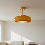 Cargar imagen en el visor de la Galería, Lámpara de techo redonda de vidrio moderna Bauvia Estilo Bauhaus limpio Iluminación ambiental cómoda N63