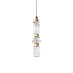 Load image into Gallery viewer, Contemporary Hanging Light - Iron Metal Glass Gold Brown Damp-rated