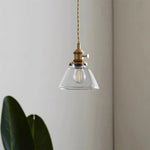 Load image into Gallery viewer, Jasmine Vintage Brass Glass Pendant Light