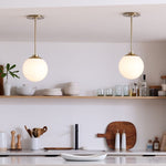 Load image into Gallery viewer, Rivolence Clean-Line Round Glass Pendant — Elegant Ambient Light for Home or Café Interiors