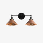 Load image into Gallery viewer, Conique Metal Industrial Wall Sconce – Dual Cone Copper Vanity Light