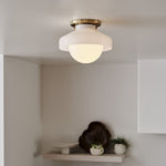 Charger l'image dans la visionneuse de galerie, Plafonnier encastré Hanton – Luminaire minimaliste moderne avec abat-jour en verre laiteux et métal