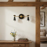 Charger l'image dans la visionneuse de galerie, Applique murale Pyralis Cone Sleek de style Art Déco avec abat-jour conique, idéale pour meuble-lavabo de salle de bain et éclairage de couloir