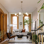 Load image into Gallery viewer, Brelia Modern Round Chandelier - Glass Globe Design For Modern Home