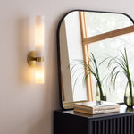 Cargar imagen en el visor de la Galería, Lámpara de pared doble Rivora con tubo de vidrio acanalado: iluminación de pared contemporánea para la entrada