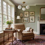 Load image into Gallery viewer, Glorica Glass Opal Globe Semi-Flush Ceiling Light – Modern Mid-Century Dining Room Fixture