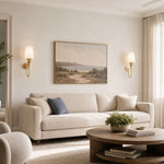 Load image into Gallery viewer, Opal glass wall sconce installed in a living room