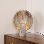 Load image into Gallery viewer, Wabi-sabi Style Eclipse Stone Travertine Table Lamp M03