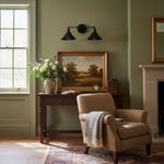 Cargar imagen en el visor de la Galería, Aplique doble de metal negro Conique con pantallas cónicas - Aplique industrial de pared para espejo