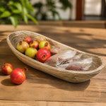 Load image into Gallery viewer, Distressed Paulownia Wood Boat-Shaped Serving Tray scene 6