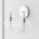Load image into Gallery viewer, Talvior Faceted Glass Wall Sconce – Modern Style Bathroom or Hallway Accent Light