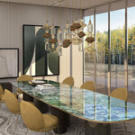 Load image into Gallery viewer, Contemporary Hanging Light - Iron Metal Glass Gold Brown Damp-rated