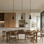 Cargar imagen en el visor de la Galería, Black walnut pendant light in a hallway setting
