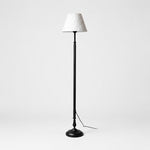 Charger l'image dans la visionneuse de galerie, Vintage black iron floor lamp with bluebird patterned shade