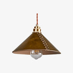 Cargar imagen en el visor de la Galería, Brown leather pendant lamp original SKU view