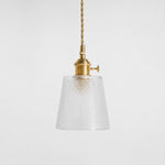 Cargar imagen en el visor de la Galería, Style B textured glass shade with antique brass E27 socket, front view