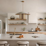 Load image into Gallery viewer, Woven pendant lamp in a natural living room