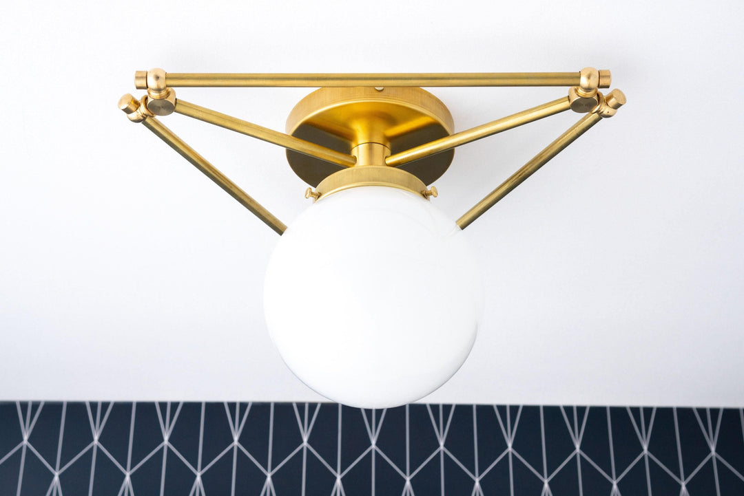 Plafonnier géométrique en verre Glorica d'inspiration Art déco – Abat-jour géométrique moderne en verre pour chambre et salon