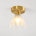 Load image into Gallery viewer, Solid brass petal glass ceiling light