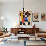 Bild in Gallery-Viewer laden, Tendrila Zeitgenössischer Mehrfachleuchter – Industrieinspirierte Metallaufhängung für Aufenthaltsräume N01