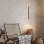 Load image into Gallery viewer, Japanese Wabi Sabi Yellow Travertine Cylinder 1-Light Pendant Light M13