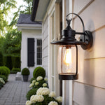 Load image into Gallery viewer, Vintage Sand Black Outdoor Wall Sconce