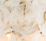 Cargar imagen en el visor de la Galería, Lámpara de techo redonda de disco de vidrio Sevra, de latón, para dormitorio