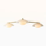 Load image into Gallery viewer, Elorina 3 Arm Rod Ceiling Light - Metal Flush Mount with Glass Shade
