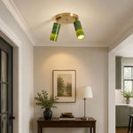 Cargar imagen en el visor de la Galería, Green jade brass ceiling light detail 08