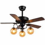 Cargar imagen en el visor de la Galería, Rustic Wood Ceiling Fan with Light
