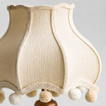 Load image into Gallery viewer, Cream fabric shade edge and pom-pom detail