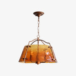 Cargar imagen en el visor de la Galería, Amber glass pendant chandelier product view