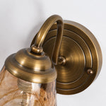 Load image into Gallery viewer, Brass Amber Glass Downlight Wall Sconce