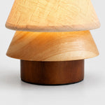 Cargar imagen en el visor de la Galería, Close view of the wood lamp body and dark base