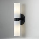 Cargar imagen en el visor de la Galería, Lámpara de pared doble Rivora con tubo de vidrio acanalado: iluminación de pared contemporánea para la entrada