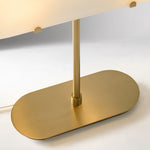 Load image into Gallery viewer, Ferosa Boat Shaped Lampshade Table Lamp – Vintage Brass Finish for Modern Living Room