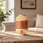 Load image into Gallery viewer, orange woven LED table lamp styled beside a sofa