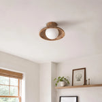 Cargar imagen en el visor de la Galería, Natural wood ceiling light in a calm room setting
