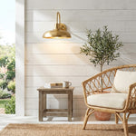 Cargar imagen en el visor de la Galería, Aplique de Pared de Cúpula Rústica de Metal Industrial Velara - Lámpara Clásica Curvada para Exterior en Porche y Patio U08