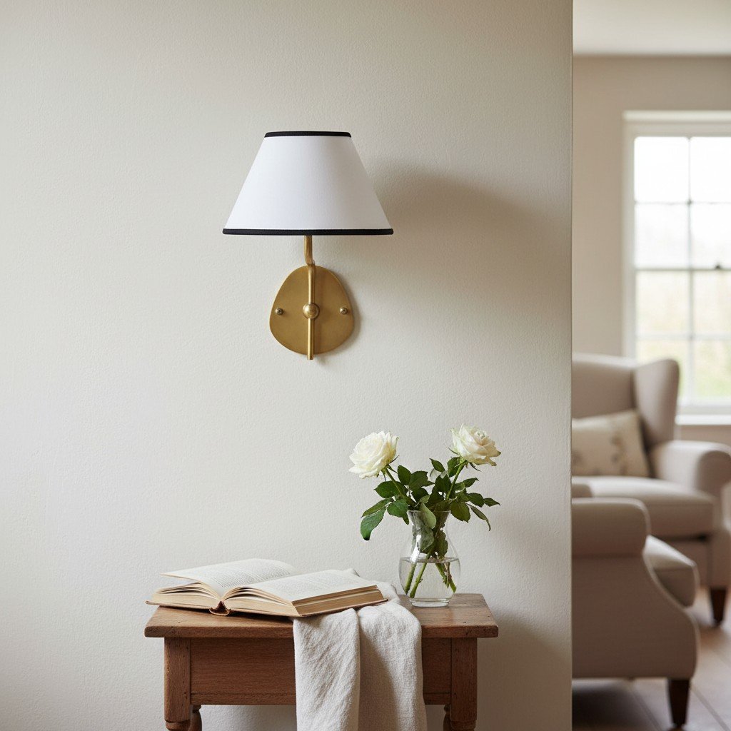 Arlen Modern Minimalist Fabric Wall Sconce – Soft Glow Wall Lamp for Bedroom & Living Room