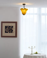 Cargar imagen en el visor de la Galería, Lámpara de techo Bellina contemporánea con forma de pétalo, de cristal y metal – Luz de montaje empotrado regulable para interiores modernos