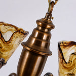 Load image into Gallery viewer, Amber Ruffle Glass Brass Chandelier