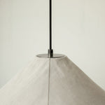 Cargar imagen en el visor de la Galería, Lámpara colgante de lino plisado texturizado Zalen con acabado de tela neutra – Lámpara colgante contemporánea para dormitorio y sala de estar