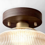 Bild in Gallery-Viewer laden, Soliro Minimalistische Kuppel Holz-Glas Deckenleuchte - Beleuchtung für Küche und Wohnzimmer